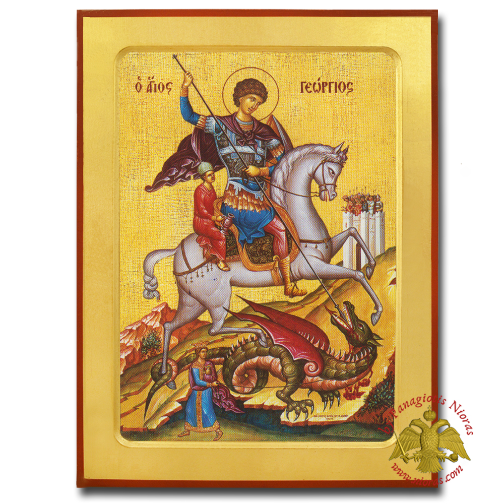 Saint George Byzantine Wooden Icon