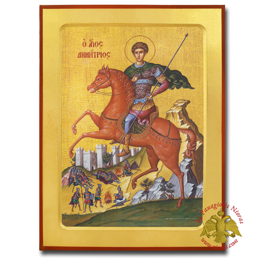 Saint Demetrius, The Myrrh-Streamer Byzantine Wooden Icon