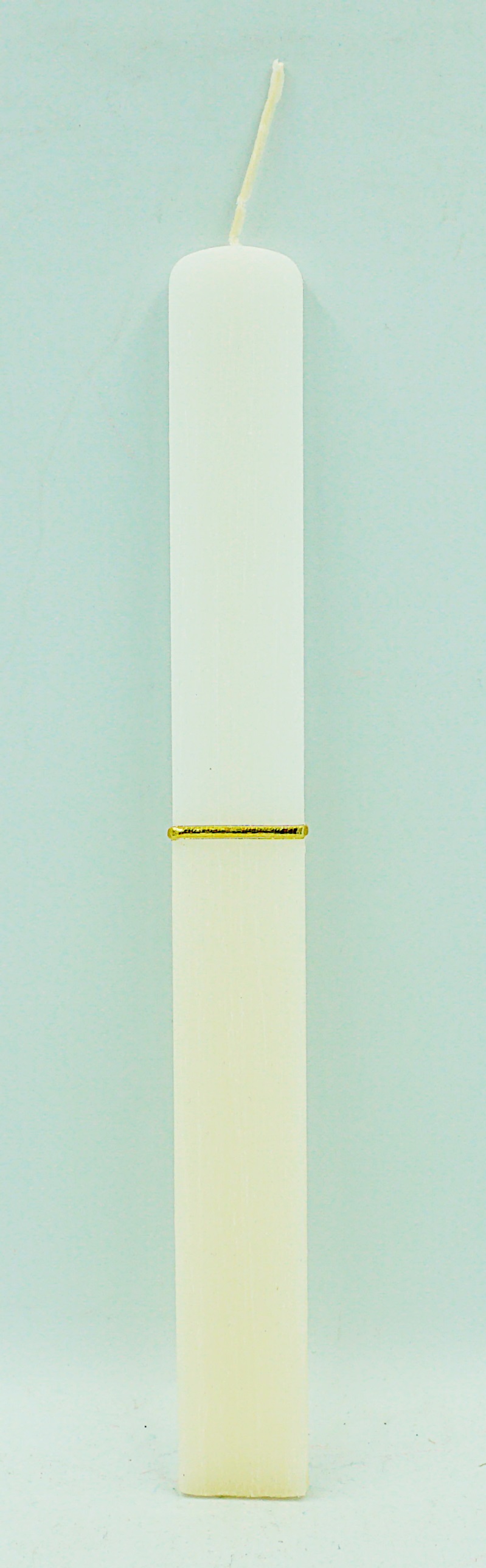 Αρωματική Πασχαλινή Λαμπάδα Πλακέ Μισή Εκρου 29cm SET OF 2
