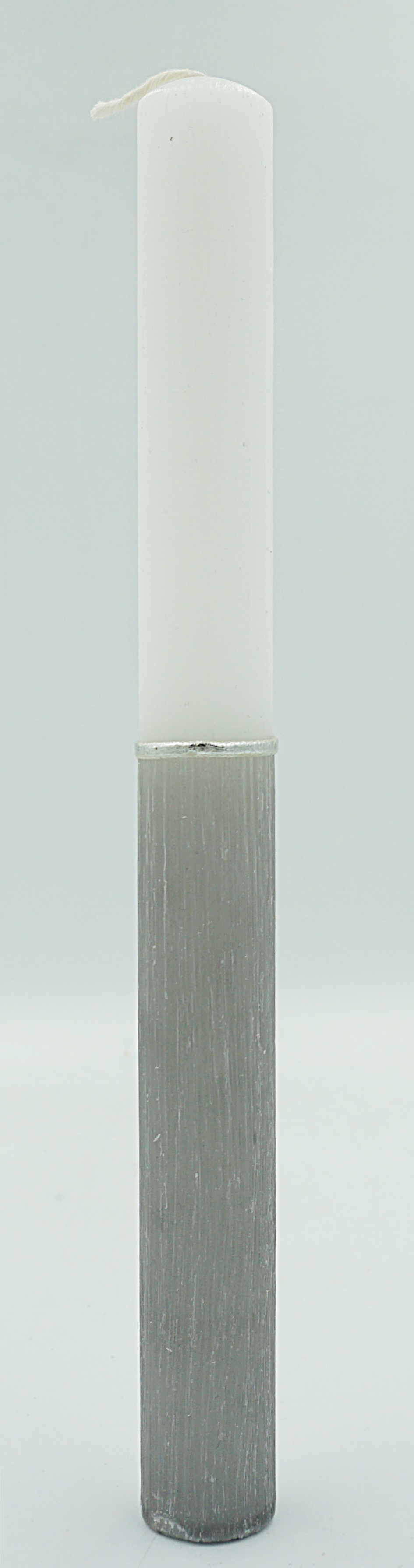 Αρωματική Πασχαλινή Λαμπάδα Κυλινδρικη Μισή Γκρι 25cm SET OF 2