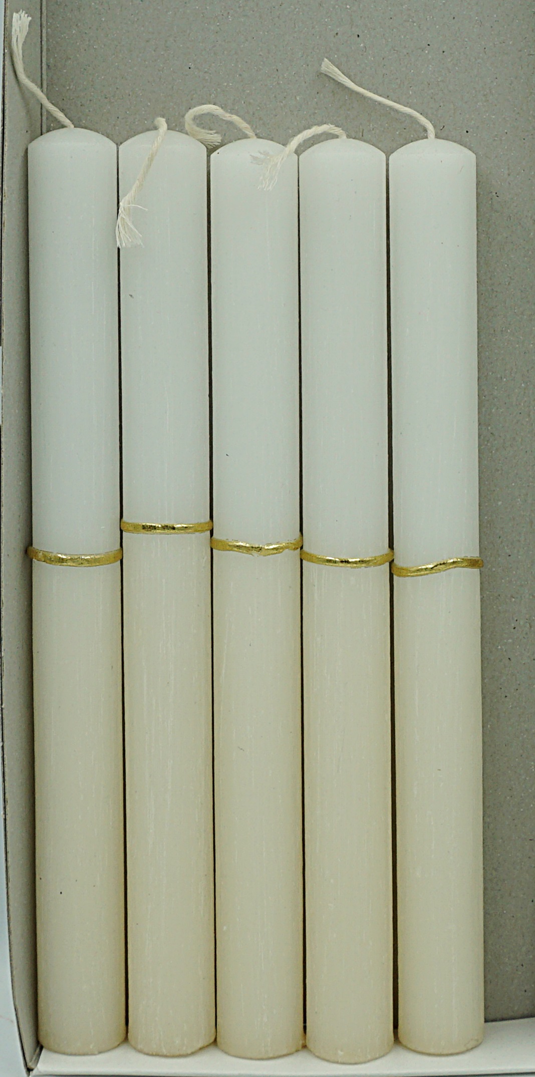 Αρωματική Πασχαλινή Λαμπάδα Κυλινδρικη Μισή Εκρου 25cm SET OF 2