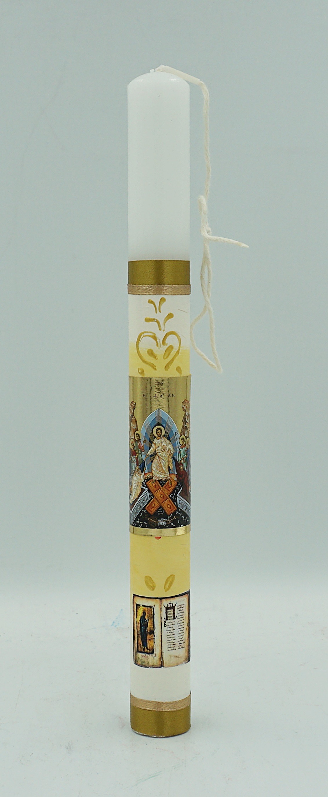 Pascha Candle with Jesus Christ Ressurection Holy Icon 40cm
