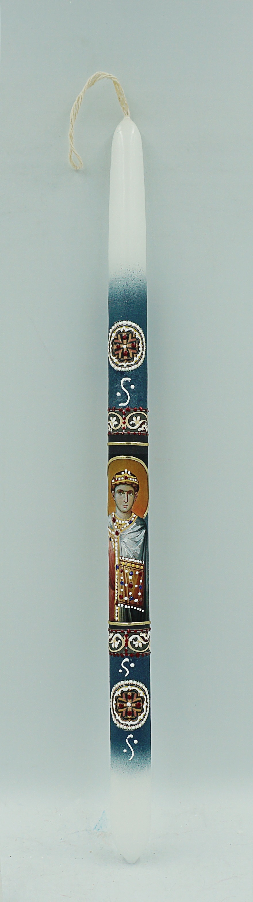 Pascha Candle with Saint Demetrios Holy Icon 40cm