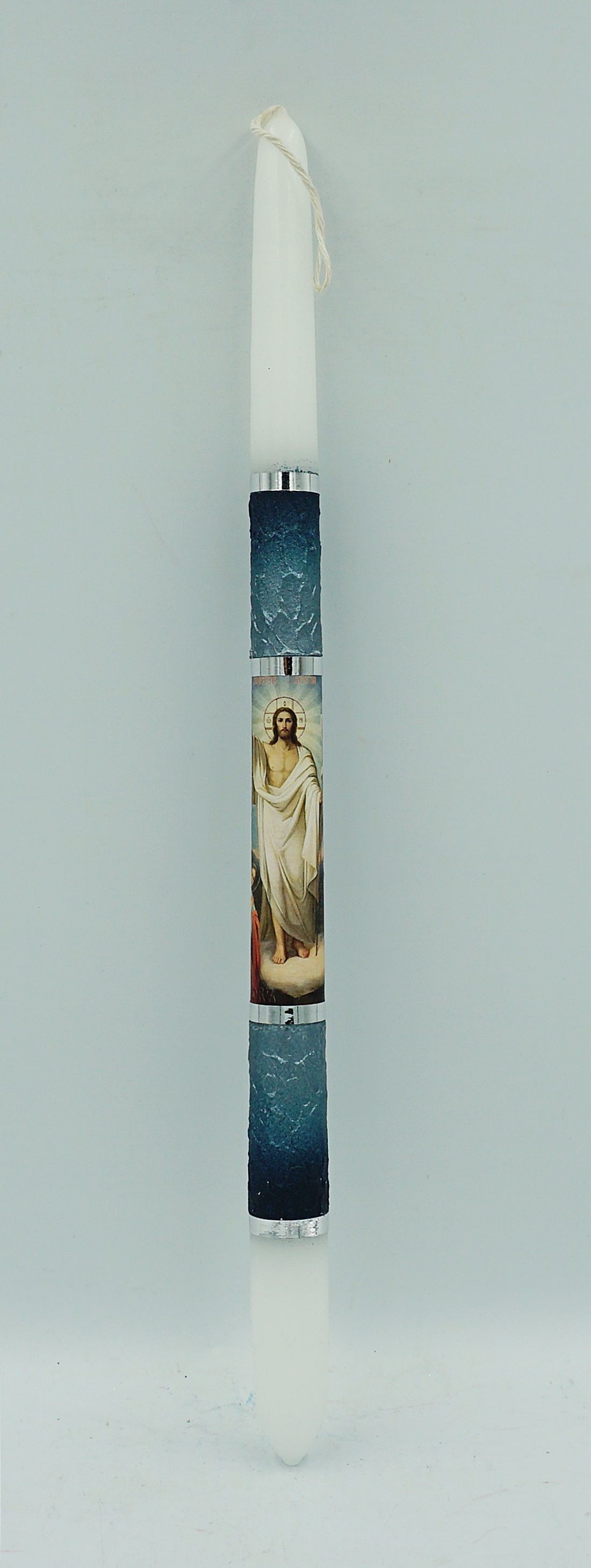 Pascha Candle with Jesus Christ Ressurection Holy Icon 40cm