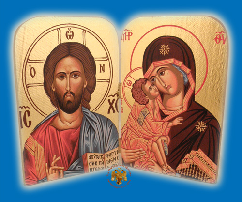 Icon Diptych 14cm x 21cm With Gold Leaf Paper