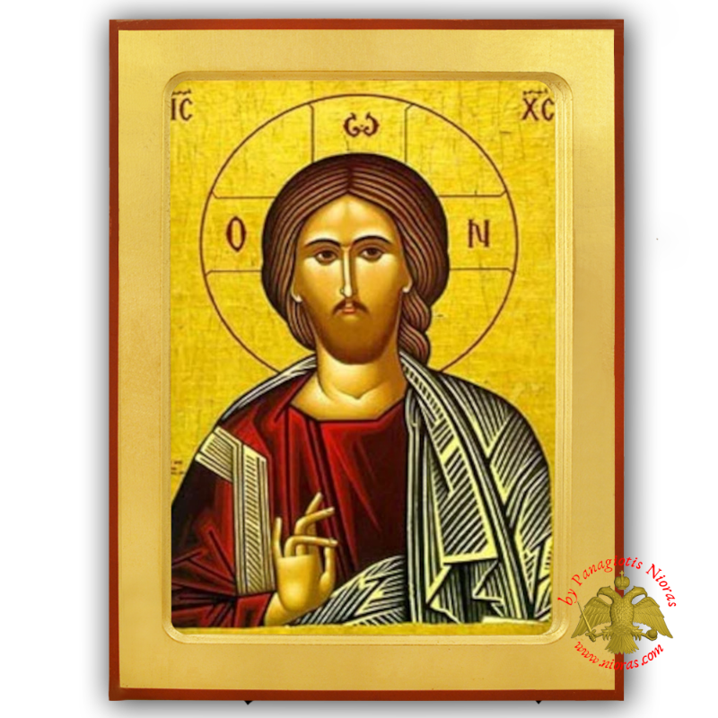 Χριστός Ευλογών Λεπτομέρεια Βυζαντινή Ξύλινη Εικόνα