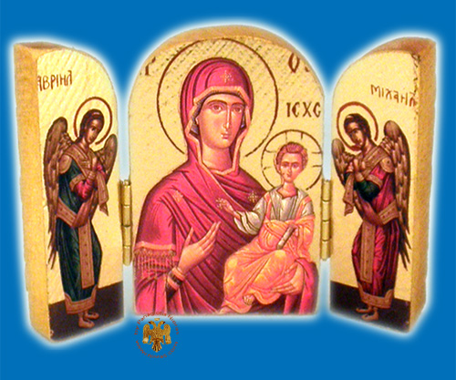 Icon Triptych 10cm x 7cm With Gold Leaf Paper