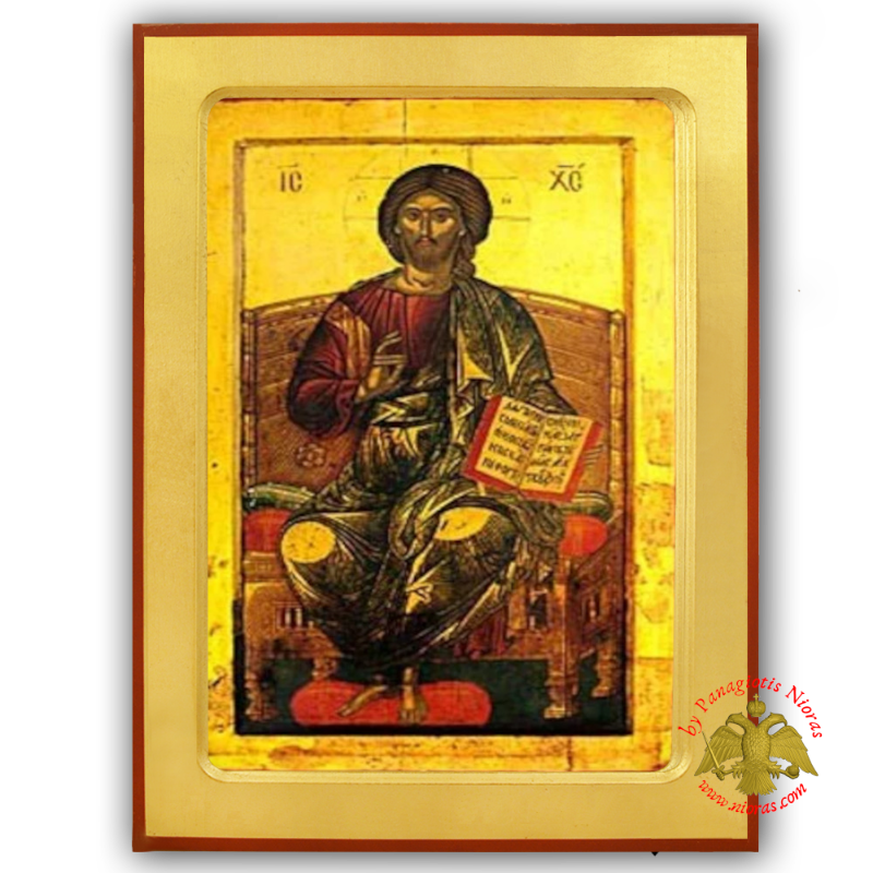 Χριστός Ευλογών Ένθρονος Ιερά Σκήτη Αγίας Άννης, Αγιον Όρος Βυζαντινή Ξύλινη Εικόνα
