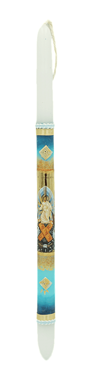 Easter Pascha Candle With Resurrection Ciel Holy Icon