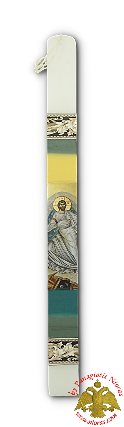 Easter Pascha Candle Lampada With Christ Resuction 35cm