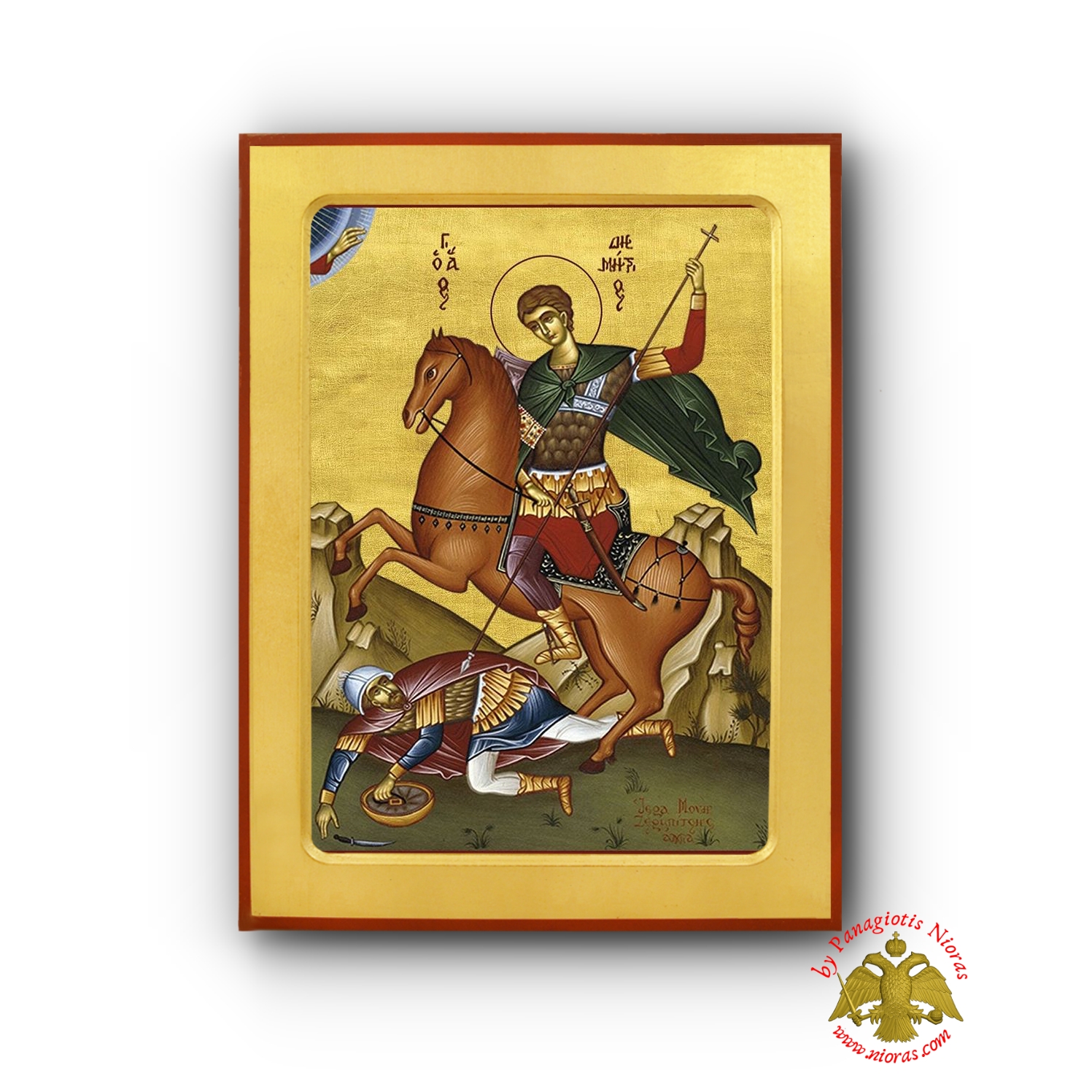 Saint Demetrius Byzantine Wooden Icon Original Theme