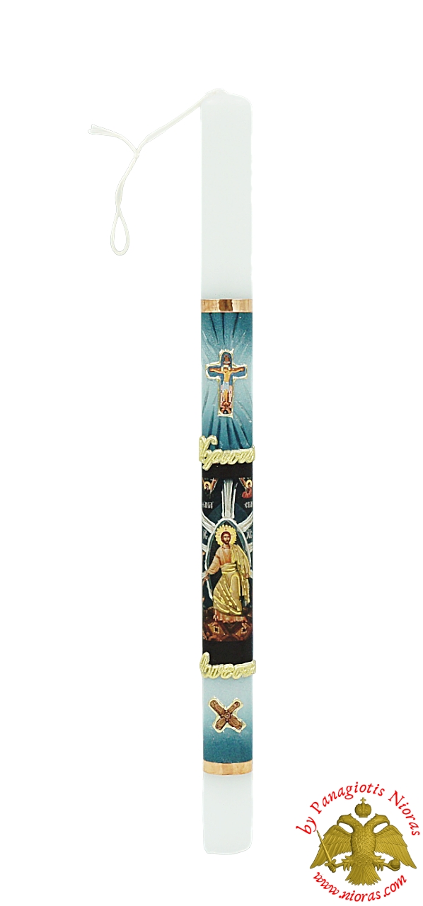 Easter Pascha Candle Lampada With Resurrection Holy Icon 40cm