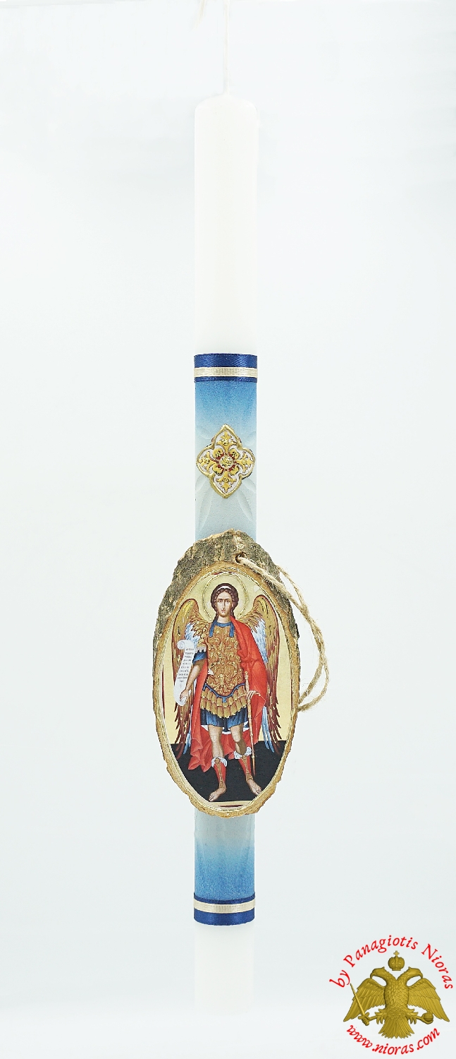 Pascha Candle with Holy Archangel Oval Icon 40cm