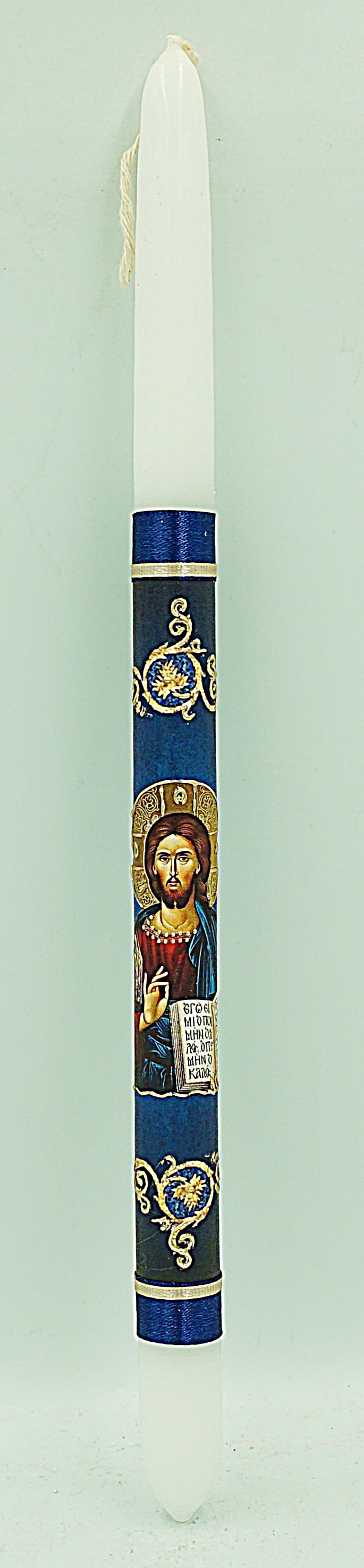 Πασχαλινή Λαμπάδα με Εικονα του Χριστού Ευλογών 40εκ.