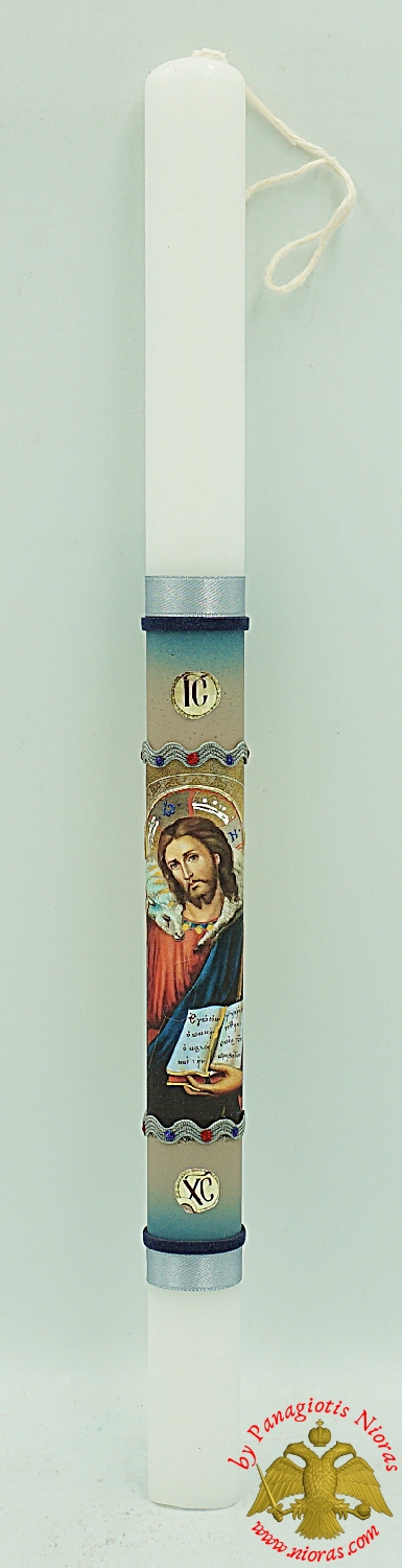 Easter Pascha Candle Lampada With Christ Icon 35cm