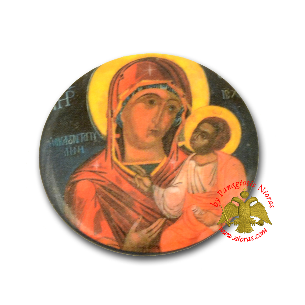 Orthodox Pin Button Icon Theotokos Panagia Ekatontapiliani of Paros