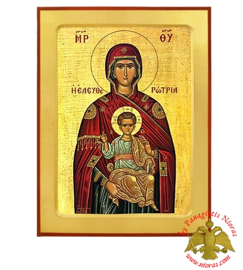 Holy Virgin Mary Eleutherotria Byzantine Wooden Icon