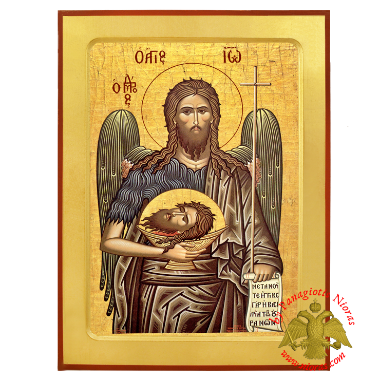 Saint John the Baptist Byzantine Wooden Icon