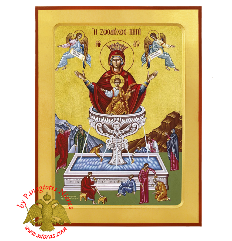 Life-giving Spring Byzantine Wooden Icon