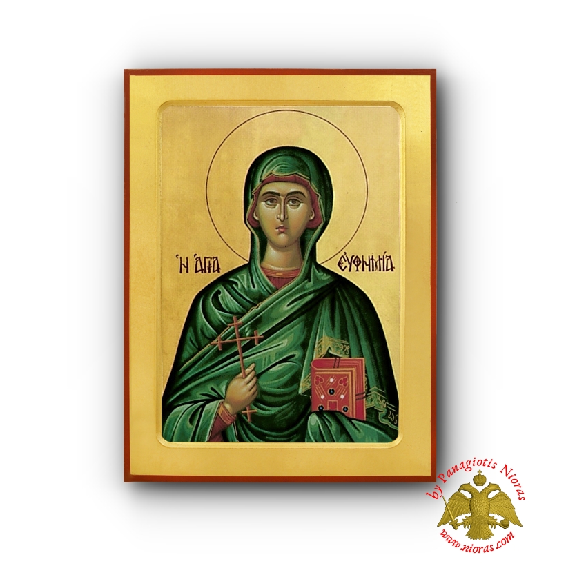Saint Efthimia Byzantine Wooden Icon - Holy Monasteri of Saint Meletios