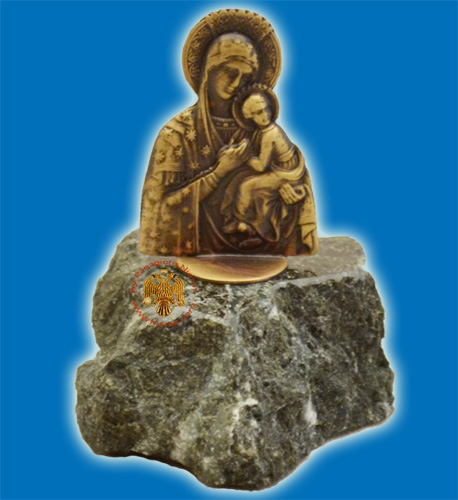 Small Standing Panagia Icon On Marble