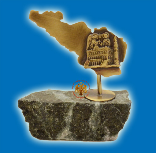 Small Standing Icon With Nao Of Tinos On Marble