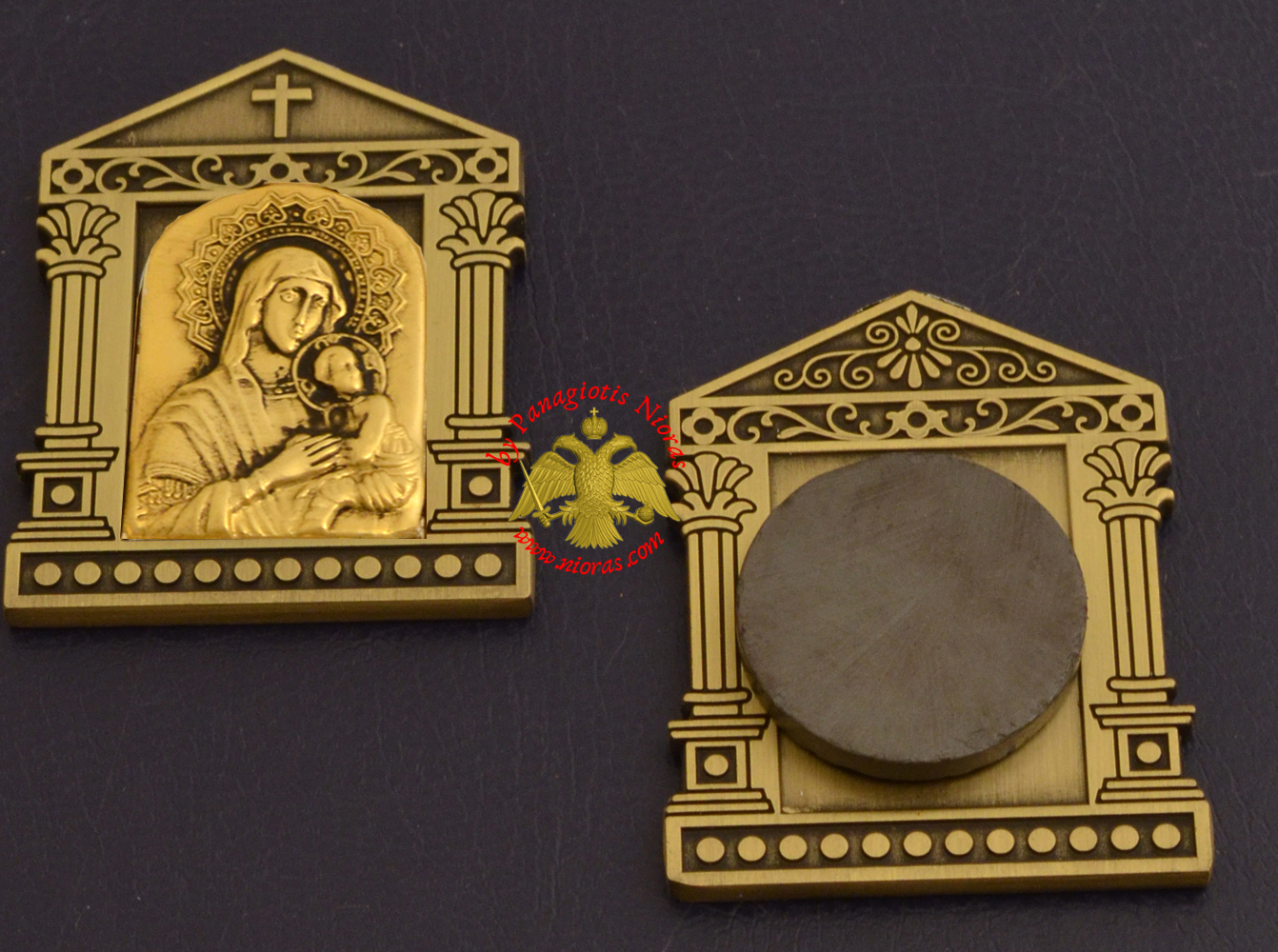 Orthodox Icon Mangets Metal Church Design Panagia Theotokos Antique