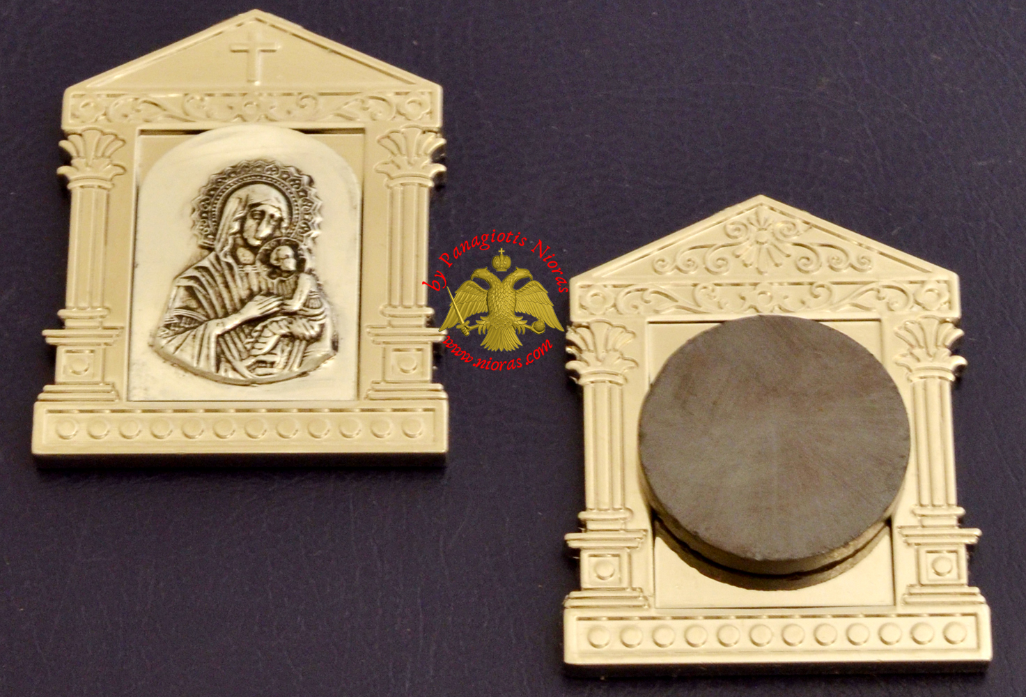 Orthodox Icon Mangets Metal Church Design Panagia Theotokos Nickel