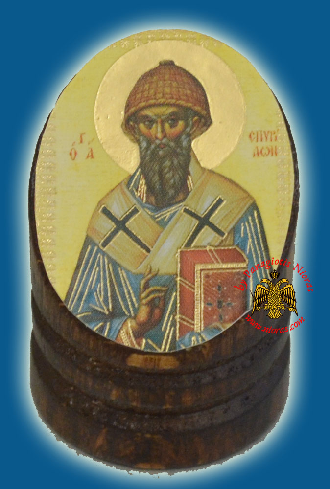 Wooden Orthodox Icon of Saint Spyridon 3x4cm