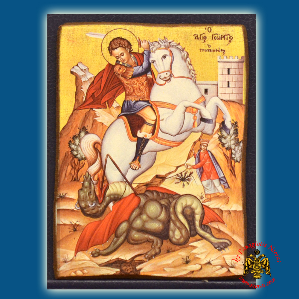 Άγιος Γεώργιος Ορθόδοξη Ξυλόγλυπτη Εικόνα