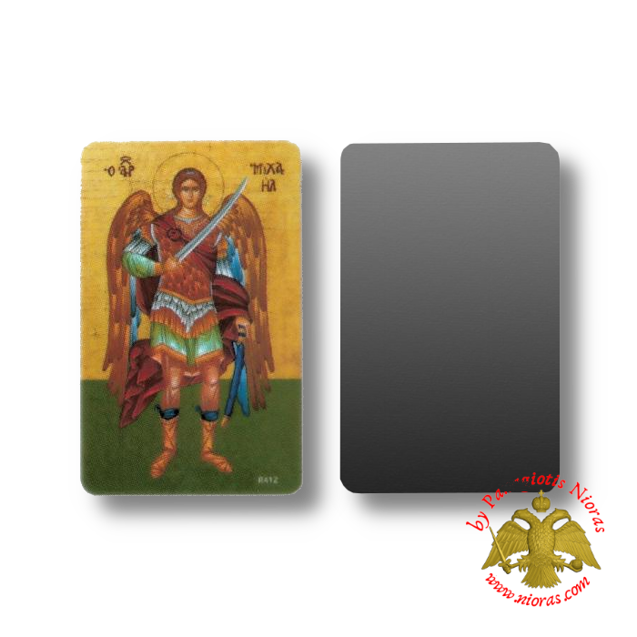 Orthodox Holy Saint Archangel Michael Paper Icon on Magnet Foil (set of 5pcs)