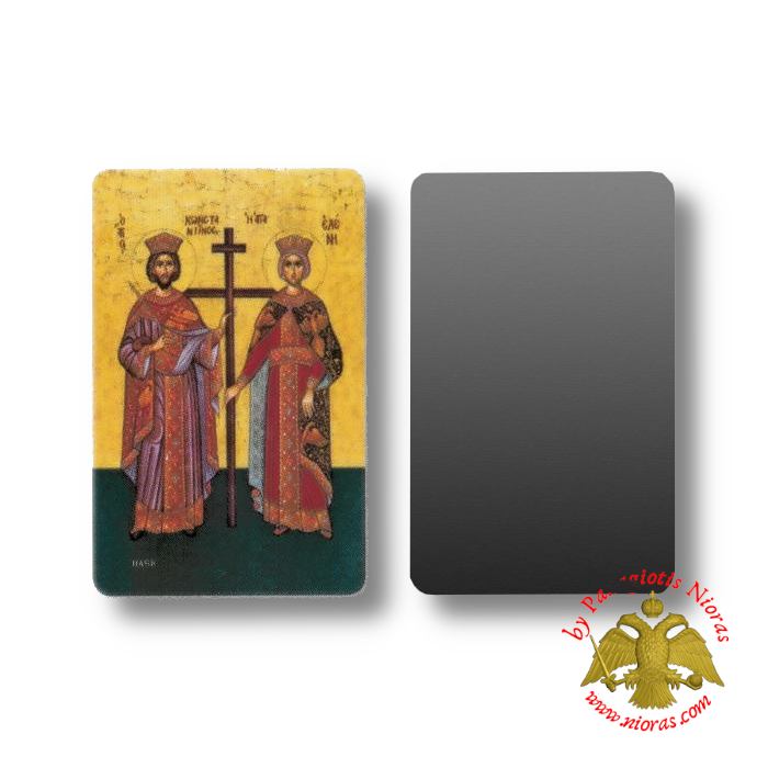 Orthodox Holy Saint Constantine and Saint Helena Paper Icon on Magnet Foil (set of 5pcs)