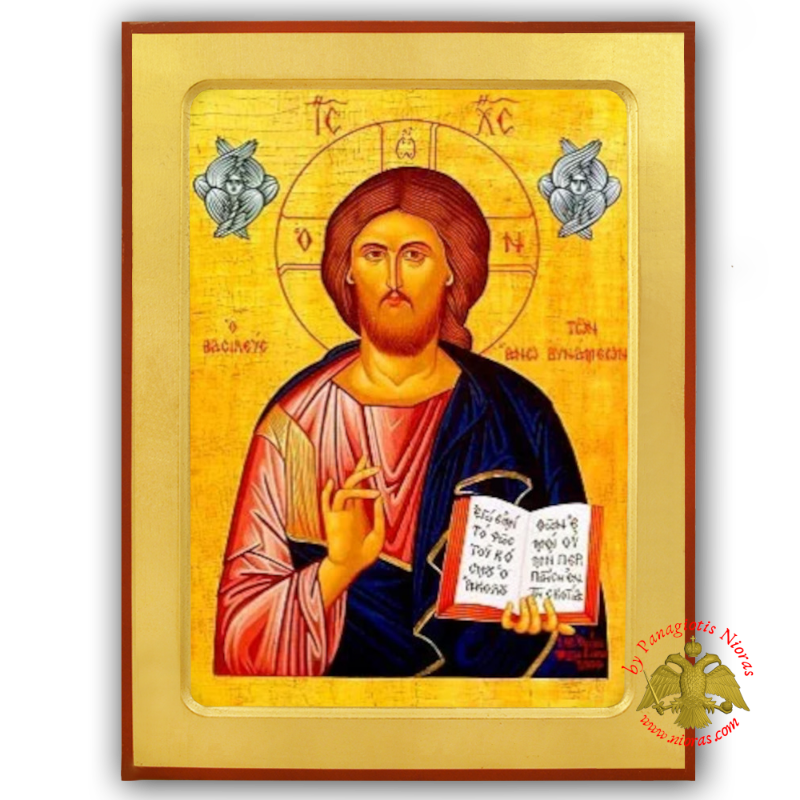 Χριστός Ευλογών Βασιλεύς Των Ανω Δυνάμεων Βυζαντινή Ξύλινη Εικόνα