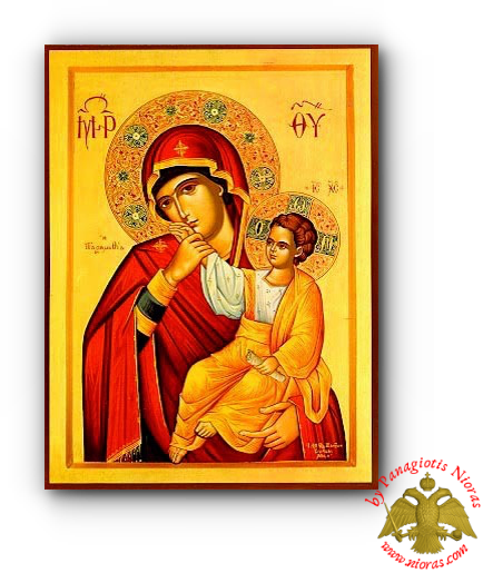 Holy Theotokos Paramythia Wooden Byzantine Icon