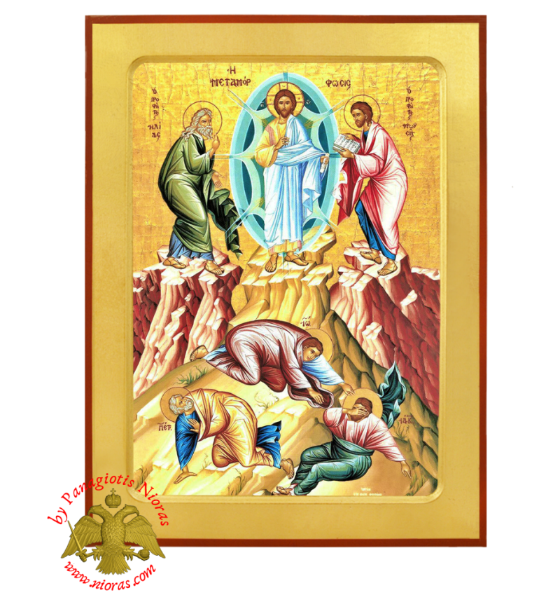 The Transfiguration Byzantine Wooden Icon - Dormition of Theotokos Holy Monastery