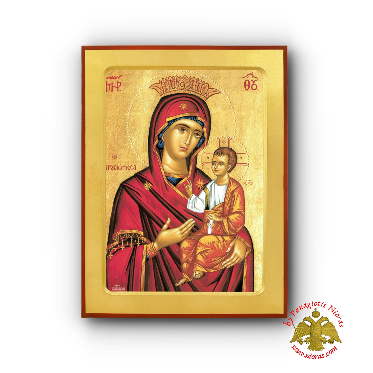 Holy Theotokos Hodegitria of Proussa Byzantine Wooden Icon