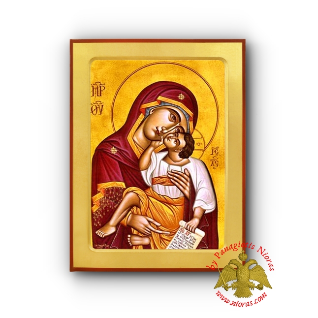Holy Theotokos Panagia Glikofiloussa Wooden Byzantine Icon - Monastery Dormition of Theotokos Zerbitsa