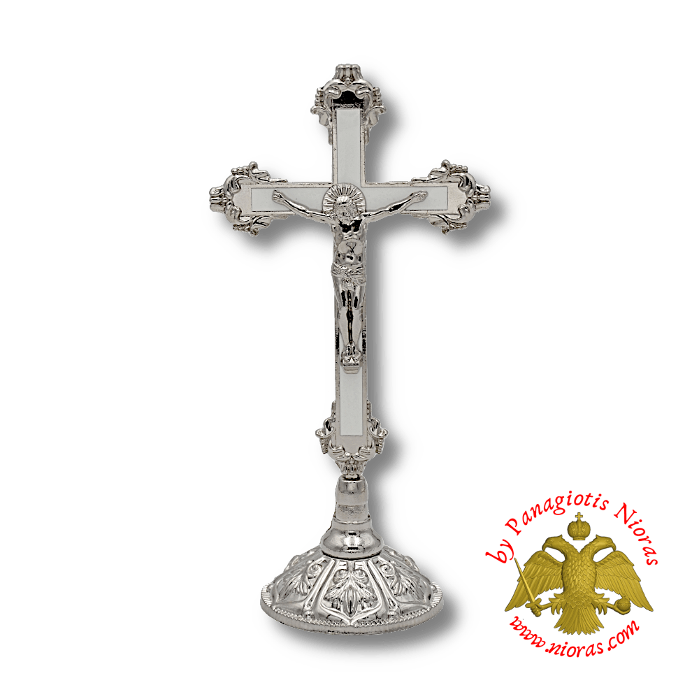 Blessing Cross Nickel with Base 17cm