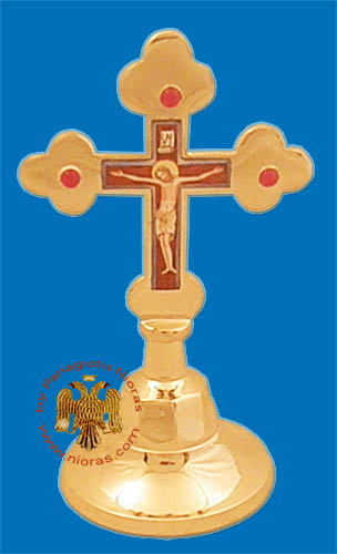 Blessing Cross with Stones With Fine Enamel Christ Details
