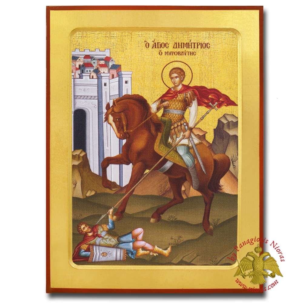 Saint Demetrius, The Myrrh-Streamer Byzantine Wooden Icon