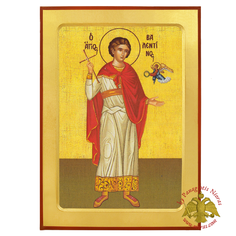 Saint Valentine Byzantine Wooden Icon