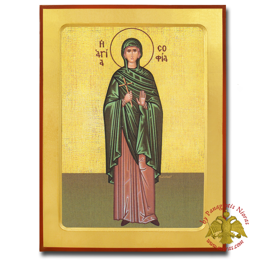 Saint Sophia Full Body Byzantine Wooden Icon