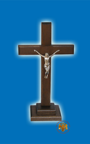 Natural Wooden Cross With Base 4x11cm