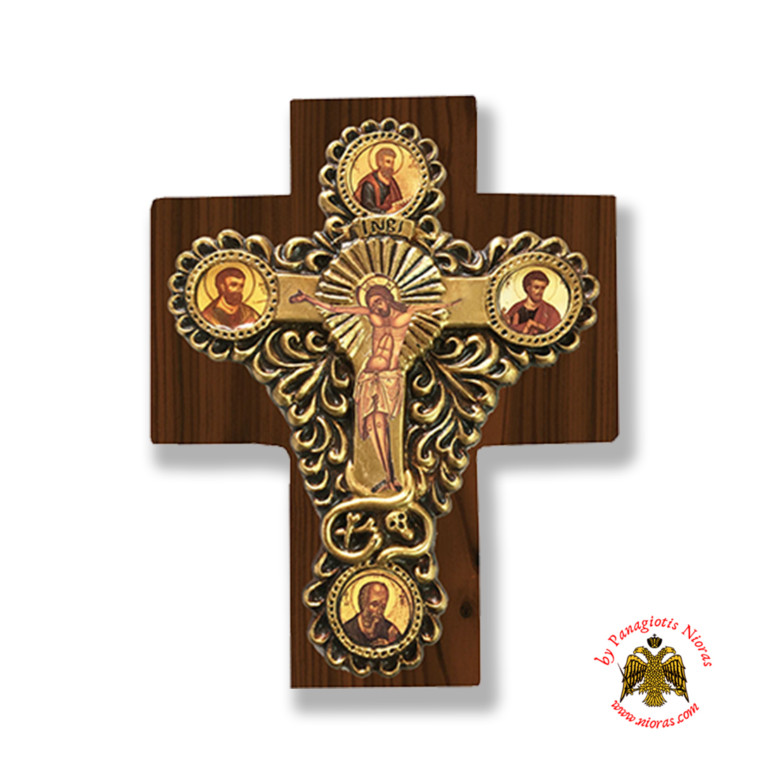 Orthodox Byzantine Style Cross on Wood 24x30cm