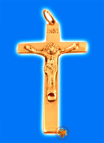 Simple Orthodox Brass Metal Cross 5x9cm Made in Greece Gold Plated