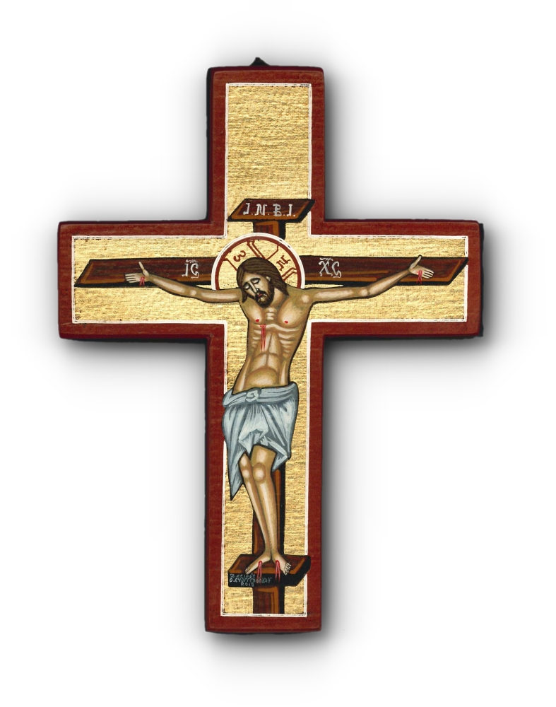 Orthodox Hand Painted Wooden Cross 16x20cm Shape Cross