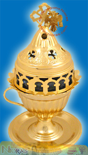 Standing Oil Candle with Plate Gold Plated