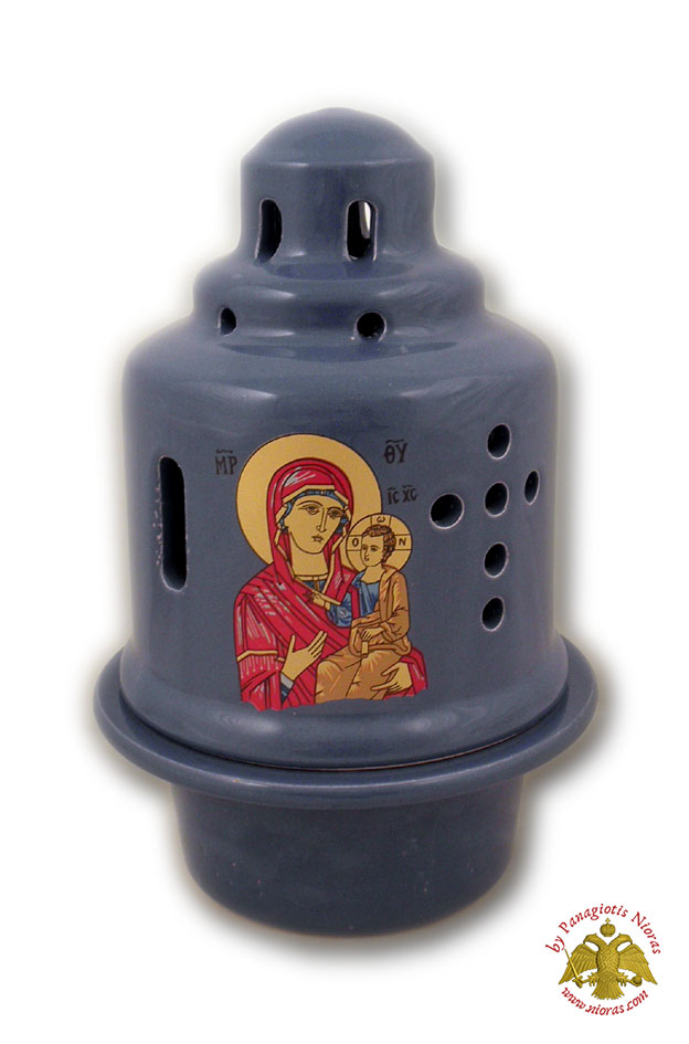Ceramic Oil Candle Design Byzantine Blue 12x20cm