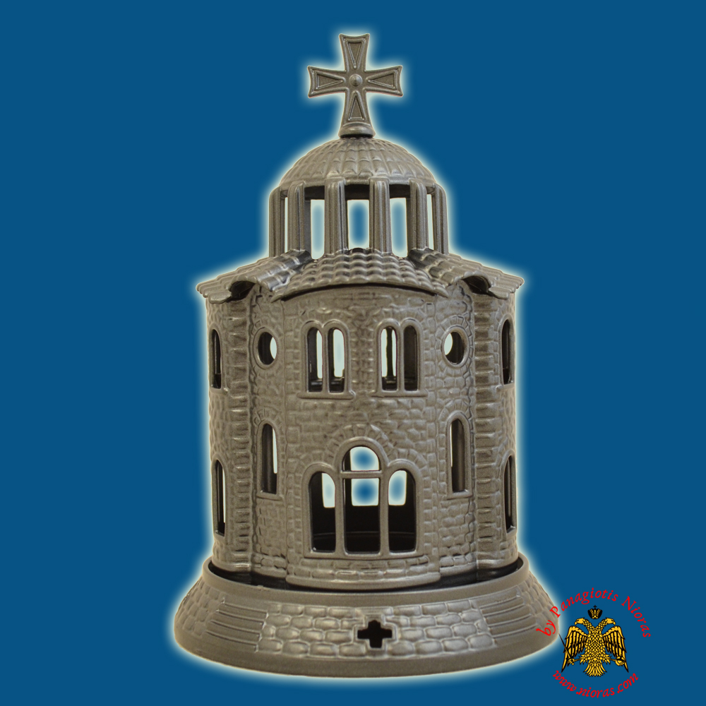 Orthodox Church Design Aluminum Oil Candle Charcoal 12x18cm
