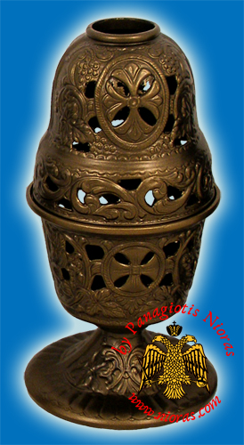 Aluminum Oil Candle Byzantine Eagle Chaki 9x18cm